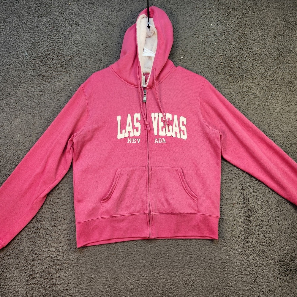 Las Vegas Hoodie Womens XL Sherpa Lined Full Zip MGM Resorts Nevada Souvenir